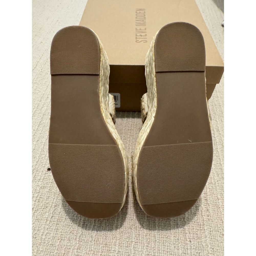 NEW Steve Madden Manifest Raffia platform slide sandal SZ 6 - Picture 3 of 5